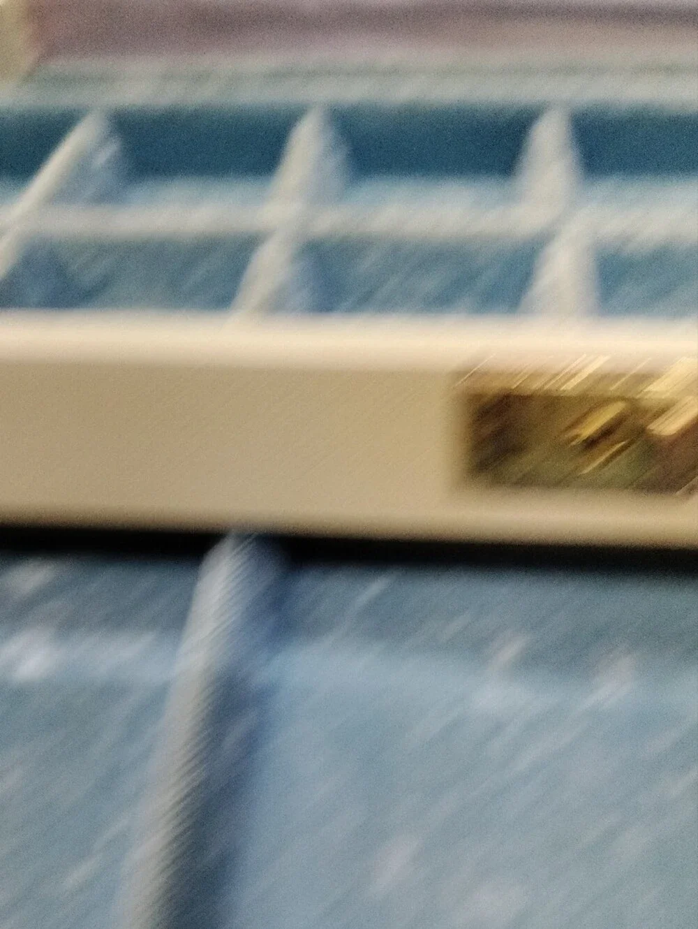 Vintage Cream Mele Jewelry Box W/ LightBlue Velvet & Lavender Silk Lining No Key
